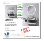 Meuble avec evier marbre blanc