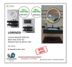 Meuble avec evier marbre blanc